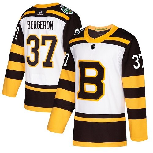 Boston Bruins #37 Patrice Bergeron White Authentic Jersey