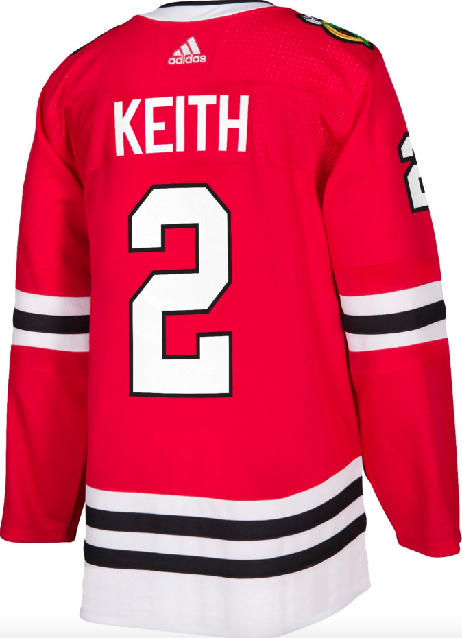 Men's Duncan Keith Chicago Blackhawks Home Red Adidas Authentic Jersey (updated collar)